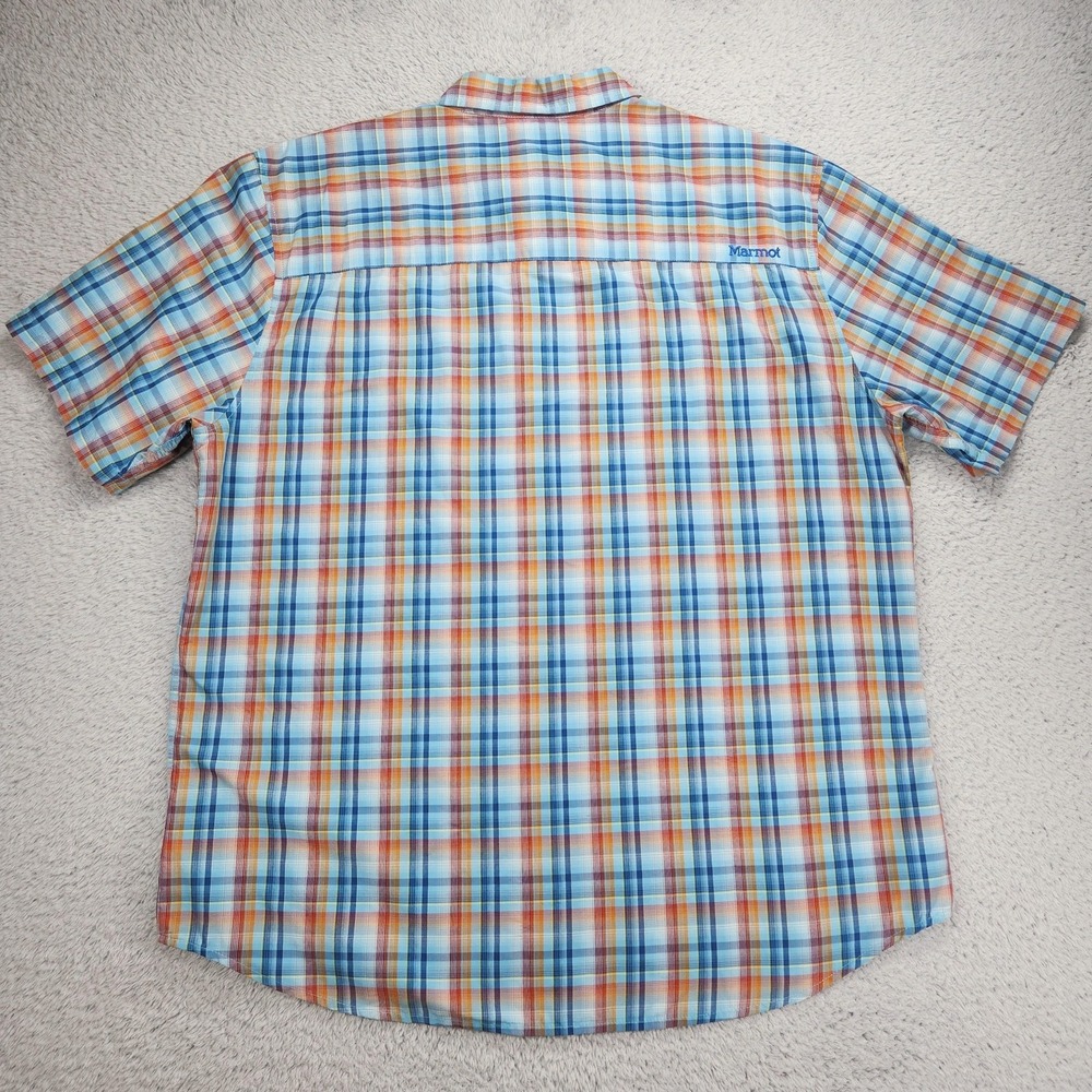 Marmot Shirt Mens XL Multicolor Plaid Short Sleeve Button Up Lightweight Casual - Picture 14 of 14